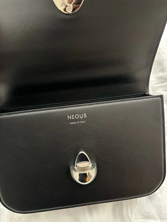 Neous Phoenix Adjustable Crossbody Handbag Black and Silver - Picture 6 of 10